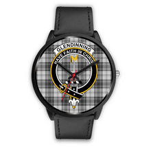 Load image into Gallery viewer, Glendinning Clans ,Black Metal Mesh watch, leather steel watch, tartan watch, tartan watches, clan watch, scotland watch, merry christmas, cyber Monday, halloween, black Friday