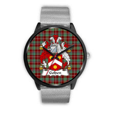 Load image into Gallery viewer, Golden Clans ,Rose Gold Metal Link watch, leather steel watch, tartan watch, tartan watches, clan watch, scotland watch, merry christmas, cyber Monday, halloween, black Friday