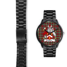 Load image into Gallery viewer, Golden Clans ,Black Leather watch, leather steel watch, tartan watch, tartan watches, clan watch, scotland watch, merry christmas, cyber Monday, halloween, black Friday