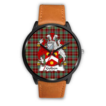 Load image into Gallery viewer, Golden Clans ,Pink Leather watch, leather steel watch, tartan watch, tartan watches, clan watch, scotland watch, merry christmas, cyber Monday, halloween, black Friday