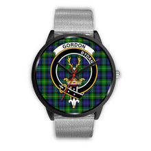 Load image into Gallery viewer, Gordon Modern Clans ,Rose Gold Metal Link watch, leather steel watch, tartan watch, tartan watches, clan watch, scotland watch, merry christmas, cyber Monday, halloween, black Friday