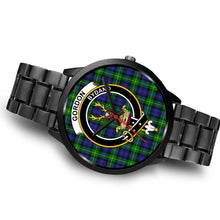 Load image into Gallery viewer, Gordon Modern Clans ,Brown Leather watch, leather steel watch, tartan watch, tartan watches, clan watch, scotland watch, merry christmas, cyber Monday, halloween, black Friday