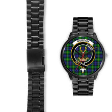 Load image into Gallery viewer, Gordon Modern Clans ,Black Leather watch, leather steel watch, tartan watch, tartan watches, clan watch, scotland watch, merry christmas, cyber Monday, halloween, black Friday
