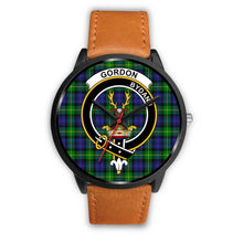 Load image into Gallery viewer, Gordon Modern Clans ,Pink Leather watch, leather steel watch, tartan watch, tartan watches, clan watch, scotland watch, merry christmas, cyber Monday, halloween, black Friday
