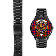 Load image into Gallery viewer, Gow of McGouan Clans ,Brown Leather watch, leather steel watch, tartan watch, tartan watches, clan watch, scotland watch, merry christmas, cyber Monday, halloween, black Friday