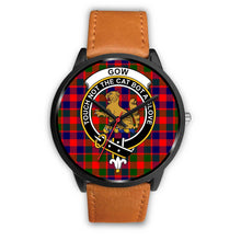 Load image into Gallery viewer, Gow of McGouan Clans ,White Leather watch, leather steel watch, tartan watch, tartan watches, clan watch, scotland watch, merry christmas, cyber Monday, halloween, black Friday