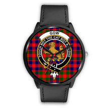 Load image into Gallery viewer, Gow of McGouan Clans ,Pink Leather watch, leather steel watch, tartan watch, tartan watches, clan watch, scotland watch, merry christmas, cyber Monday, halloween, black Friday