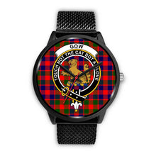 Load image into Gallery viewer, Gow of McGouan Clans ,Silver Metal Link watch, leather steel watch, tartan watch, tartan watches, clan watch, scotland watch, merry christmas, cyber Monday, halloween, black Friday
