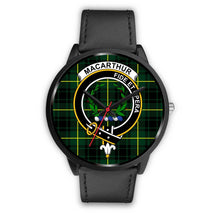 Load image into Gallery viewer, MacArthur Modern Clans ,Black Metal Mesh watch, leather steel watch, tartan watch, tartan watches, clan watch, scotland watch, merry christmas, cyber Monday, halloween, black Friday