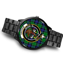 Load image into Gallery viewer, Graham of Menteith Modern Clans ,Brown Leather watch, leather steel watch, tartan watch, tartan watches, clan watch, scotland watch, merry christmas, cyber Monday, halloween, black Friday
