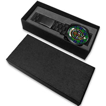 Load image into Gallery viewer, Graham of Menteith Modern Clans ,White Leather watch, leather steel watch, tartan watch, tartan watches, clan watch, scotland watch, merry christmas, cyber Monday, halloween, black Friday