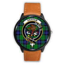 Load image into Gallery viewer, Graham of Menteith Modern Clans ,Pink Leather watch, leather steel watch, tartan watch, tartan watches, clan watch, scotland watch, merry christmas, cyber Monday, halloween, black Friday