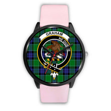 Load image into Gallery viewer, Graham of Menteith Modern Clans ,Silver Metal Link watch, leather steel watch, tartan watch, tartan watches, clan watch, scotland watch, merry christmas, cyber Monday, halloween, black Friday