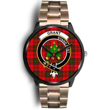 Load image into Gallery viewer, Grant Modern Clans ,Black Leather watch, leather steel watch, tartan watch, tartan watches, clan watch, scotland watch, merry christmas, cyber Monday, halloween, black Friday