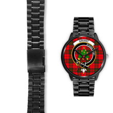 Load image into Gallery viewer, Grant Modern Clans ,Black Leather watch, leather steel watch, tartan watch, tartan watches, clan watch, scotland watch, merry christmas, cyber Monday, halloween, black Friday