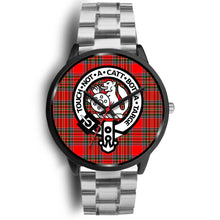 Load image into Gallery viewer, MacBean Modern Clans ,Black Metal Link watch, leather steel watch, tartan watch, tartan watches, clan watch, scotland watch, merry christmas, cyber Monday, halloween, black Friday