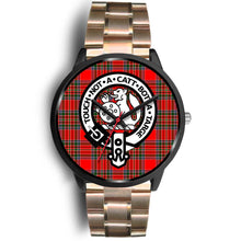 Load image into Gallery viewer, MacBean Modern Clans ,Black Leather watch, leather steel watch, tartan watch, tartan watches, clan watch, scotland watch, merry christmas, cyber Monday, halloween, black Friday