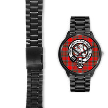 Load image into Gallery viewer, MacBean Modern Clans ,Black Leather watch, leather steel watch, tartan watch, tartan watches, clan watch, scotland watch, merry christmas, cyber Monday, halloween, black Friday