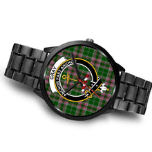 Load image into Gallery viewer, Gray Hunting Clans ,Brown Leather watch, leather steel watch, tartan watch, tartan watches, clan watch, scotland watch, merry christmas, cyber Monday, halloween, black Friday