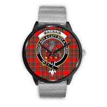 Load image into Gallery viewer, Macbain Clans ,Rose Gold Metal Link watch, leather steel watch, tartan watch, tartan watches, clan watch, scotland watch, merry christmas, cyber Monday, halloween, black Friday