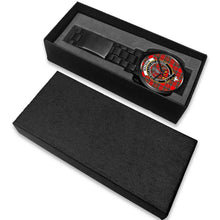 Load image into Gallery viewer, Macbain Clans ,White Leather watch, leather steel watch, tartan watch, tartan watches, clan watch, scotland watch, merry christmas, cyber Monday, halloween, black Friday