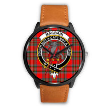 Load image into Gallery viewer, Macbain Clans ,Pink Leather watch, leather steel watch, tartan watch, tartan watches, clan watch, scotland watch, merry christmas, cyber Monday, halloween, black Friday