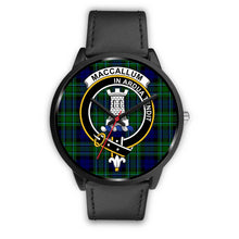 Load image into Gallery viewer, MacCallum Modern Clans ,Black Metal Mesh watch, leather steel watch, tartan watch, tartan watches, clan watch, scotland watch, merry christmas, cyber Monday, halloween, black Friday