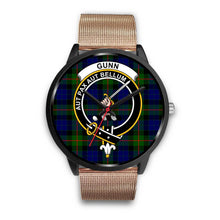 Load image into Gallery viewer, Gunn Modern Clans ,Brown Leather watch, leather steel watch, tartan watch, tartan watches, clan watch, scotland watch, merry christmas, cyber Monday, halloween, black Friday