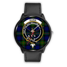Load image into Gallery viewer, Gunn Modern Clans ,Black Metal Mesh watch, leather steel watch, tartan watch, tartan watches, clan watch, scotland watch, merry christmas, cyber Monday, halloween, black Friday