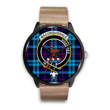 Load image into Gallery viewer, MacCorquodale Clans ,Brown Leather watch, leather steel watch, tartan watch, tartan watches, clan watch, scotland watch, merry christmas, cyber Monday, halloween, black Friday