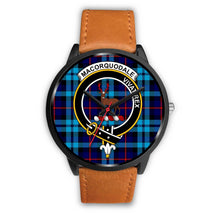 Load image into Gallery viewer, MacCorquodale Clans ,Pink Leather watch, leather steel watch, tartan watch, tartan watches, clan watch, scotland watch, merry christmas, cyber Monday, halloween, black Friday