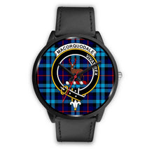 Load image into Gallery viewer, MacCorquodale Clans ,Black Metal Mesh watch, leather steel watch, tartan watch, tartan watches, clan watch, scotland watch, merry christmas, cyber Monday, halloween, black Friday