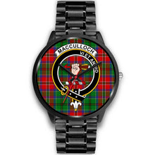 Load image into Gallery viewer, MacCulloch Clans ,Black Metal Link watch, leather steel watch, tartan watch, tartan watches, clan watch, scotland watch, merry christmas, cyber Monday, halloween, black Friday