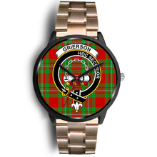 Load image into Gallery viewer, Grierson Clans ,Black Leather watch, leather steel watch, tartan watch, tartan watches, clan watch, scotland watch, merry christmas, cyber Monday, halloween, black Friday