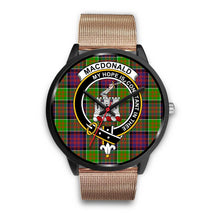 Load image into Gallery viewer, MacDonald Of Clan Ranald Clans ,Brown Leather watch, leather steel watch, tartan watch, tartan watches, clan watch, scotland watch, merry christmas, cyber Monday, halloween, black Friday