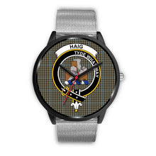 Load image into Gallery viewer, Haig Check Clans ,Rose Gold Metal Link watch, leather steel watch, tartan watch, tartan watches, clan watch, scotland watch, merry christmas, cyber Monday, halloween, black Friday