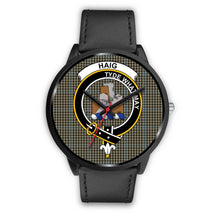 Load image into Gallery viewer, Haig Check Clans ,Black Metal Mesh watch, leather steel watch, tartan watch, tartan watches, clan watch, scotland watch, merry christmas, cyber Monday, halloween, black Friday