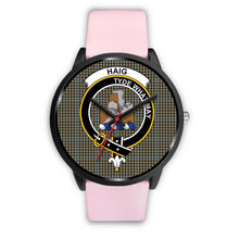 Load image into Gallery viewer, Haig Check Clans ,Silver Metal Link watch, leather steel watch, tartan watch, tartan watches, clan watch, scotland watch, merry christmas, cyber Monday, halloween, black Friday
