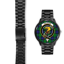 Load image into Gallery viewer, Haldane Clans ,Black Leather watch, leather steel watch, tartan watch, tartan watches, clan watch, scotland watch, merry christmas, cyber Monday, halloween, black Friday