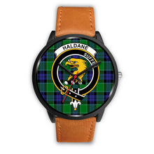 Load image into Gallery viewer, Haldane Clans ,Pink Leather watch, leather steel watch, tartan watch, tartan watches, clan watch, scotland watch, merry christmas, cyber Monday, halloween, black Friday