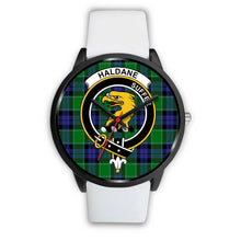 Load image into Gallery viewer, Haldane Clans ,Silver Metal Mesh watch, leather steel watch, tartan watch, tartan watches, clan watch, scotland watch, merry christmas, cyber Monday, halloween, black Friday