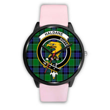 Load image into Gallery viewer, Haldane Clans ,Silver Metal Link watch, leather steel watch, tartan watch, tartan watches, clan watch, scotland watch, merry christmas, cyber Monday, halloween, black Friday