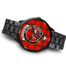 Load image into Gallery viewer, MacDonald Of Sleat Clans ,Brown Leather watch, leather steel watch, tartan watch, tartan watches, clan watch, scotland watch, merry christmas, cyber Monday, halloween, black Friday