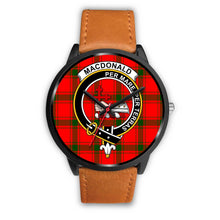 Load image into Gallery viewer, MacDonald Of Sleat Clans ,Pink Leather watch, leather steel watch, tartan watch, tartan watches, clan watch, scotland watch, merry christmas, cyber Monday, halloween, black Friday