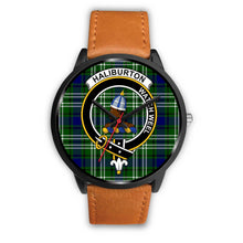 Load image into Gallery viewer, Haliburton Clans ,Pink Leather watch, leather steel watch, tartan watch, tartan watches, clan watch, scotland watch, merry christmas, cyber Monday, halloween, black Friday