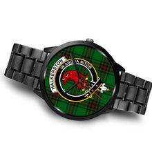 Load image into Gallery viewer, Halkerston Clans ,Brown Leather watch, leather steel watch, tartan watch, tartan watches, clan watch, scotland watch, merry christmas, cyber Monday, halloween, black Friday