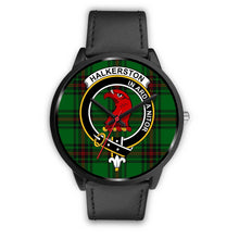 Load image into Gallery viewer, Halkerston Clans ,Black Metal Mesh watch, leather steel watch, tartan watch, tartan watches, clan watch, scotland watch, merry christmas, cyber Monday, halloween, black Friday