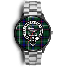 Load image into Gallery viewer, MacDonald Of The Isles Clans ,Rose Gold Metal Link watch, leather steel watch, tartan watch, tartan watches, clan watch, scotland watch, merry christmas, cyber Monday, halloween, black Friday
