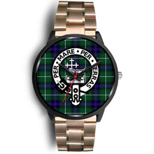 Load image into Gallery viewer, MacDonald Of The Isles Clans ,Brown Leather watch, leather steel watch, tartan watch, tartan watches, clan watch, scotland watch, merry christmas, cyber Monday, halloween, black Friday