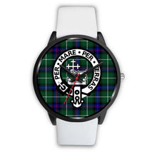Load image into Gallery viewer, MacDonald Of The Isles Clans ,Black Metal Mesh watch, leather steel watch, tartan watch, tartan watches, clan watch, scotland watch, merry christmas, cyber Monday, halloween, black Friday